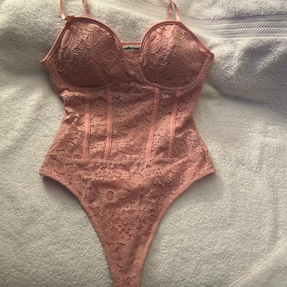 Pink Lace Bodysuit